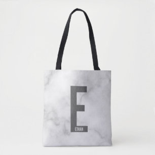 Modern Personalised Bold Monogram and Name Tote Bag