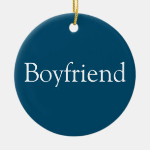 Modern Personalised Boyfriend Definition Fun Blue Ceramic Ornament