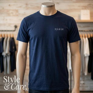 Modern Personalised Brand Navy Blue Casual T Shirt