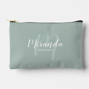 Modern Personalised Bridesmaid Monogram Name Accessory Pouch