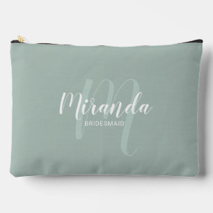 Modern Personalised Bridesmaid Monogram Name Accessory Pouch