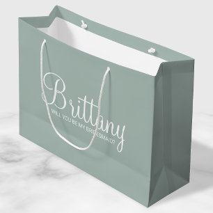 Modern Personalised Bridesmaid Proposal Large Gift Bag
