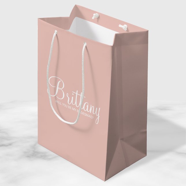 Modern Personalised Bridesmaid Proposal Medium Gift Bag (Creator Uploaded)