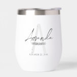 Modern Personalised Bridesmaid's Monogram and Name<br><div class="desc">Modern Personalised Bridesmaid's Monogram and Name Gifts This design features personalised bridesmaid's name in grey modern handwriting script font style and monogram in light grey modern sans serif font style as background, with wedding details in grey modern sans serif font style on white background. Also perfect for maid of honour,...</div>