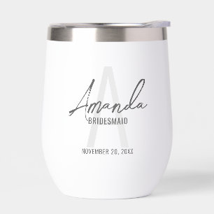 Modern Personalised Bridesmaid's Monogram and Name