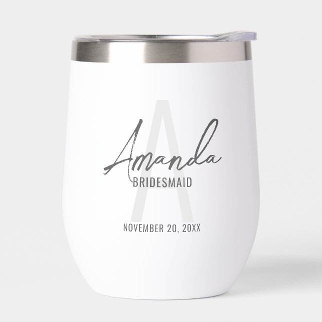 Modern Personalised Bridesmaid's Monogram and Name (Left)