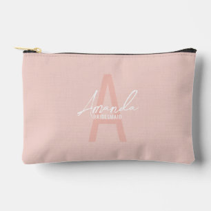 Modern Personalised Bridesmaid's Monogram and Name Accessory Pouch