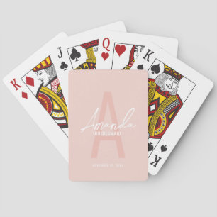 Modern Personalised Bridesmaid's Monogram and Name Playing Cards