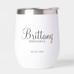 Modern Personalised Bridesmaids Name<br><div class="desc">Personalised Bridesmaids Gifts
featuring personalised bridesmaid's name in modern script font style with title and wedding date in modern sans serif font style.

Also perfect for Maid of Honour,  Flower Girl,  Mother of the Bride and more.</div>
