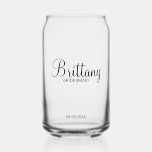 Modern Personalised Bridesmaids Name Can Glass<br><div class="desc">Personalised Bridesmaids Gifts
featuring personalised bridesmaid's name in modern script font style with title and wedding date in modern sans serif font style.

Also perfect for Maid of Honour,  Flower Girl,  Mother of the Bride and more.</div>
