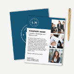 Modern Personalised Business Flyer<br><div class="desc">Make a lasting impression with this modern personalised business flyer, designed in a sophisticated navy blue palette. Featuring space for your custom logo, three photos, and personalised text, this flyer is perfect for showcasing your brand's unique identity. Whether promoting services, products, or corporate events, this sleek design ensures your message...</div>