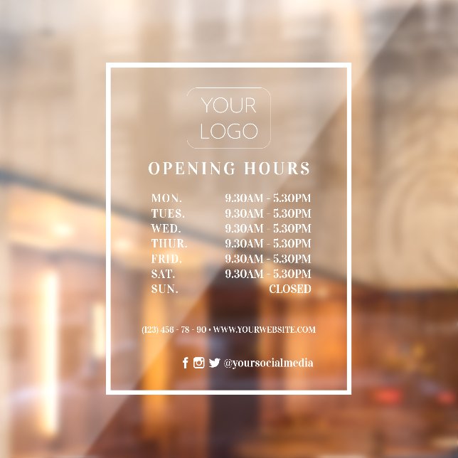 Modern Personalised Business Logo Opening Hours (Sheet 2)