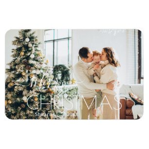 Modern Personalised Christmas Holiday Family Magnet