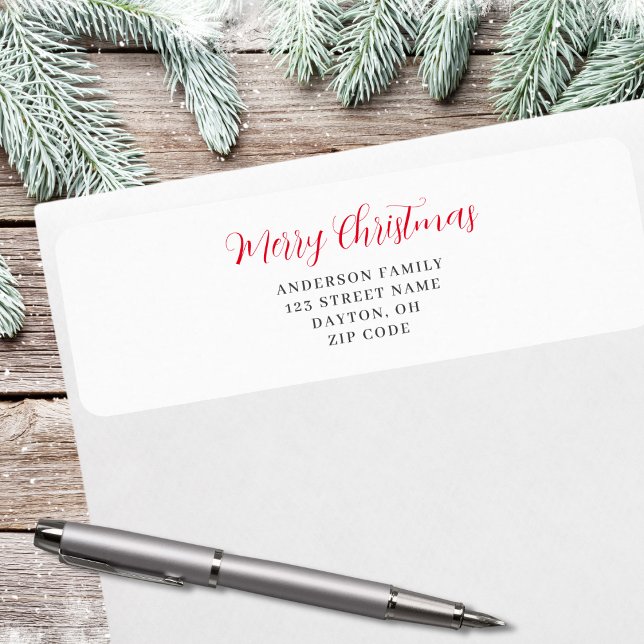 Modern  Personalised Christmas Return Address  Label (Creator Uploaded)