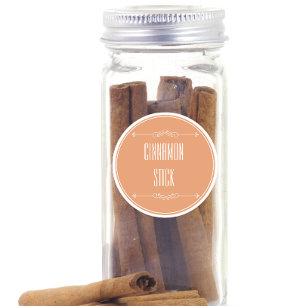 Modern Personalised Cinnamon Stick Classic Round Sticker