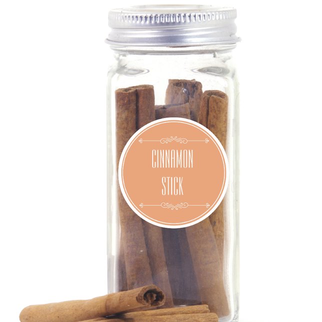 Modern Personalised Cinnamon Stick  Classic Round Sticker (cinnamon stick favor sticker)