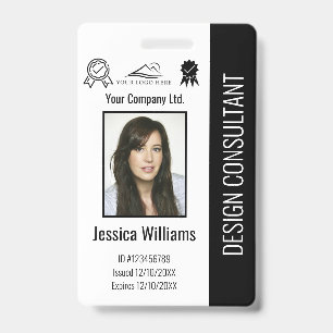 Modern Personalised Corporate Employee Black ID Badge