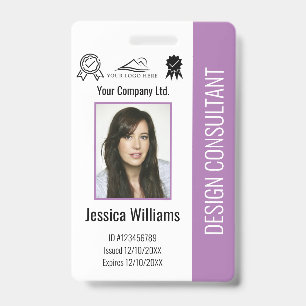 Modern Personalised Corporate Employee Purple ID Badge