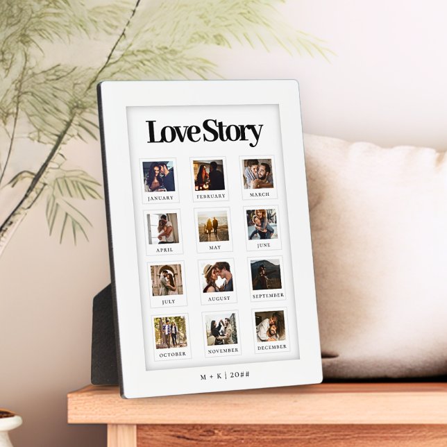 Modern Personalised Couple Love Story Photo Plaque (Creator Uploaded)