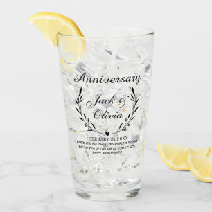 Modern Personalised Couple Name Anniversary Gifts  Glass