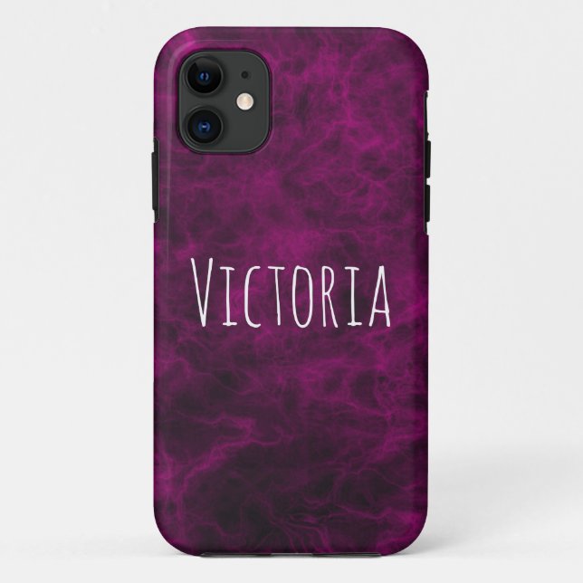 Modern Personalised Custom Purple Marble Case-Mate iPhone Case (Back)