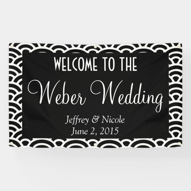 Modern Personalised Custom Wedding Banner (Horizontal)