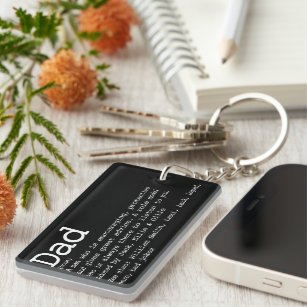 Modern Personalised Dad Father Definition Key Ring