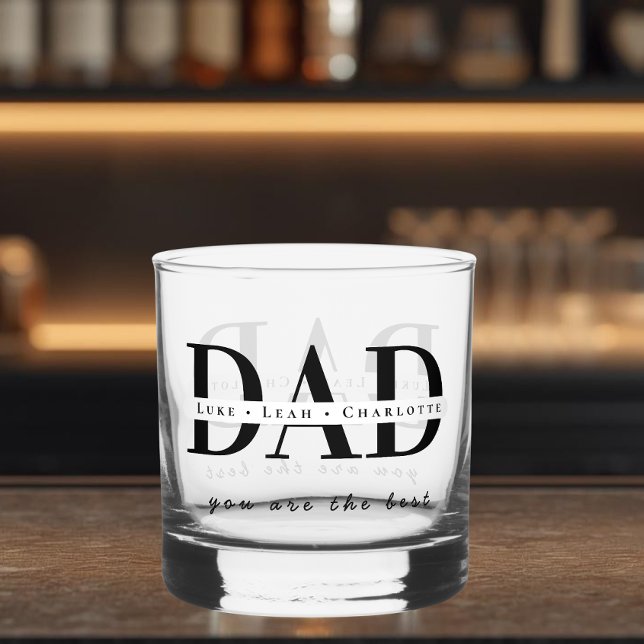 Modern Personalised DAD Whiskey Glass (Creator Uploaded)