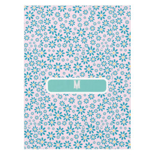 Modern Personalised Daisy Flower Initial Tablecloth