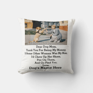 Modern Personalised Dog Mum Mothers day photo gift Cushion