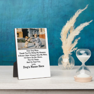 Modern Personalised Dog Mum Mothers day photo gift Plaque