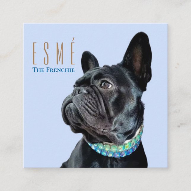 Modern Personalised Double Photo QR Esmé Square Business Card (Front)