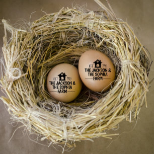 Modern Personalised Egg Dealer Name Black Text Rubber Stamp