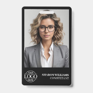 Modern Personalised Employee Photo Company Logo ID Badge
