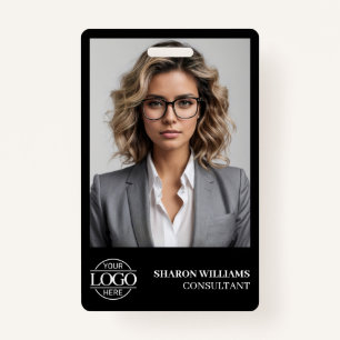 Modern Personalised Employee Photo Company Logo ID Badge