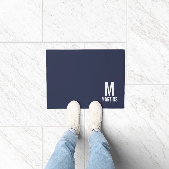 Modern Personalised Family Monogram and Name Doormat (Indoor)