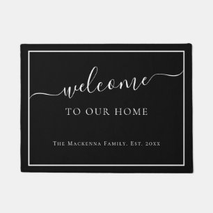 Modern Personalised Family Name Custom Monogram Doormat