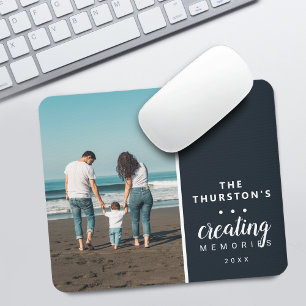 Modern Personalised Family Photo Creating Memories Mouse Pad