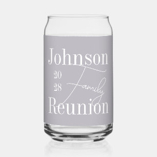 Modern Personalised Family Reunion Party Can Glass