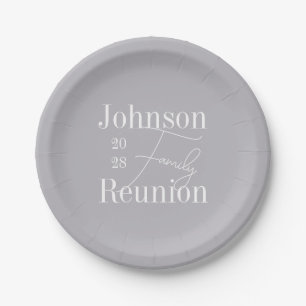 Modern Personalised Family Reunion Party Paper Plate