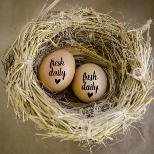Modern Personalised Farm Fresh Eggs Rubber Stamp