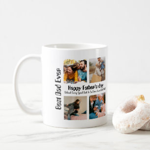 Modern Personalised Fathers day 4 photo collage Coffee Mug