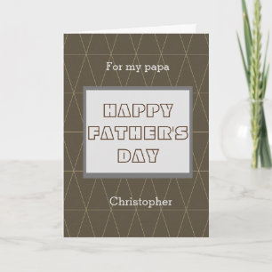 Modern Personalised Father's Day Papa Card