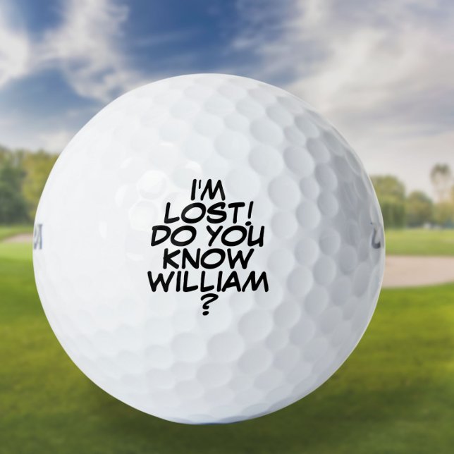 Modern Personalised Fun Message Im Lost Golf Balls (Modern Personalized Fun Message Im Lost Golf Balls)