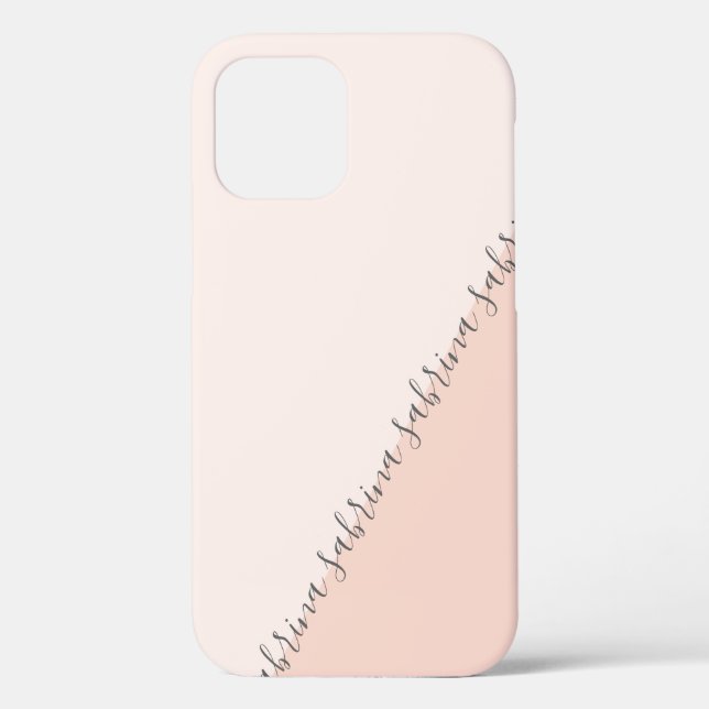 Modern personalised geometric blush pink Case-Mate iPhone case (Back)