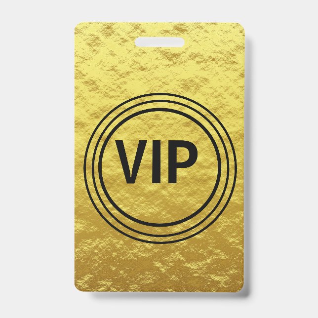 Modern Personalised Gold VIP All Access Concert ID Badge (Front)