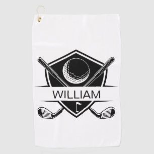 Modern Personalised Golf Gift for Dad, Groomsmen Towel