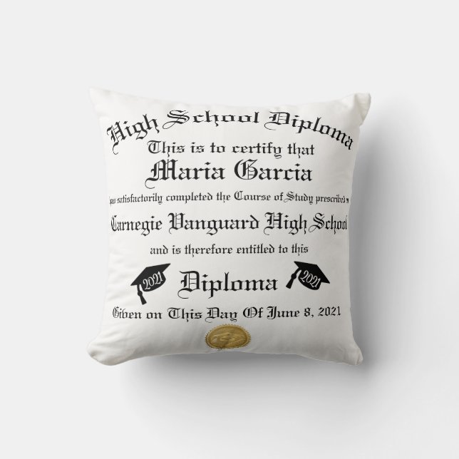 Modern Personalised Graduation Diploma Unique  Thr Cushion (Front)