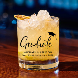 Modern Personalised Graduation Whiskey Glass