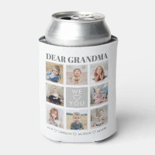 Modern Personalised Grandma We Love You 8-Photos Can Cooler